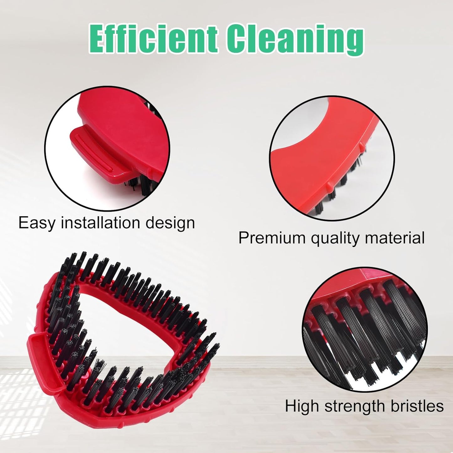 Spin Mop Heads Replacements for O Ceda EasyWring 1-Tank System, 2 Microfiber Mop Head Refills, 4-Section Iron Handle, 1 Base and 1 Scrub Brush Combo Set for Floor Cleaning