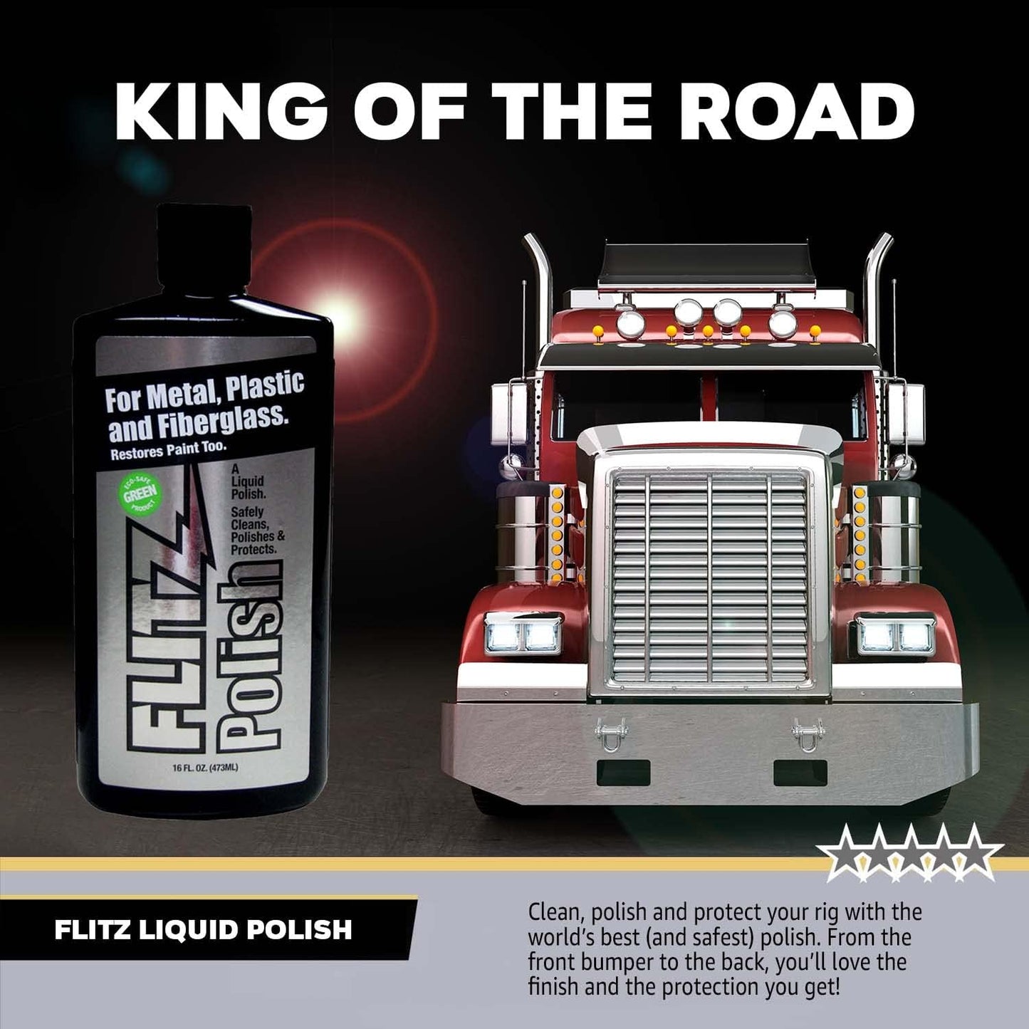 Flitz Multi Purpose Metal Polish Liquid - 16oz Bottle of USA-Made Tarnish Remover - For Aluminum, Chrome, Brass, Nickel, Silver - Non-Abrasive Metal Cleaner and Polish, Restorer (1 Pack)