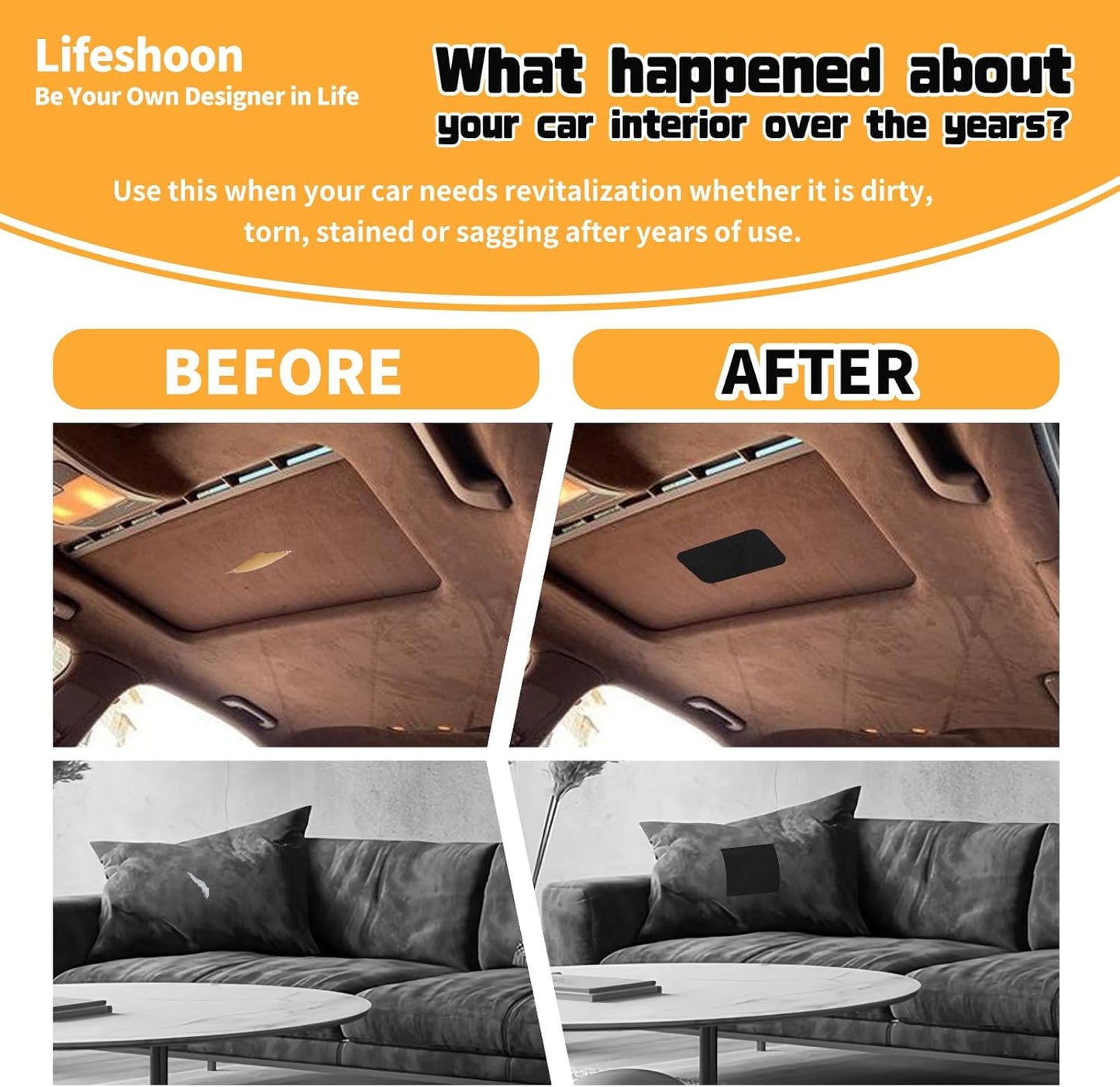 Fabric Repair Patches, 17X79 Inch Self-Adhesive Suede Patches Tape Durable, DIY Large Fabric Repair for Sofa, Couches, Furniture, Chair, Clothing （17X79 Inch, Brown）