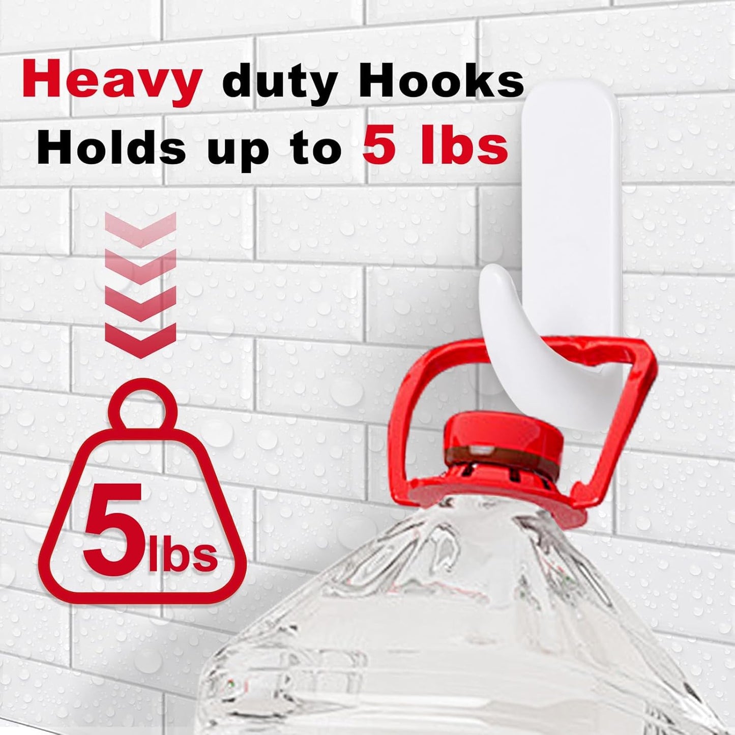 Wall Hooks for Hanging Heavy Duty, Large 12 Self Adhesive Wall with 16 Strips no Damage, Sticky for Key, Shower,Towel, Coat, Door, Hat