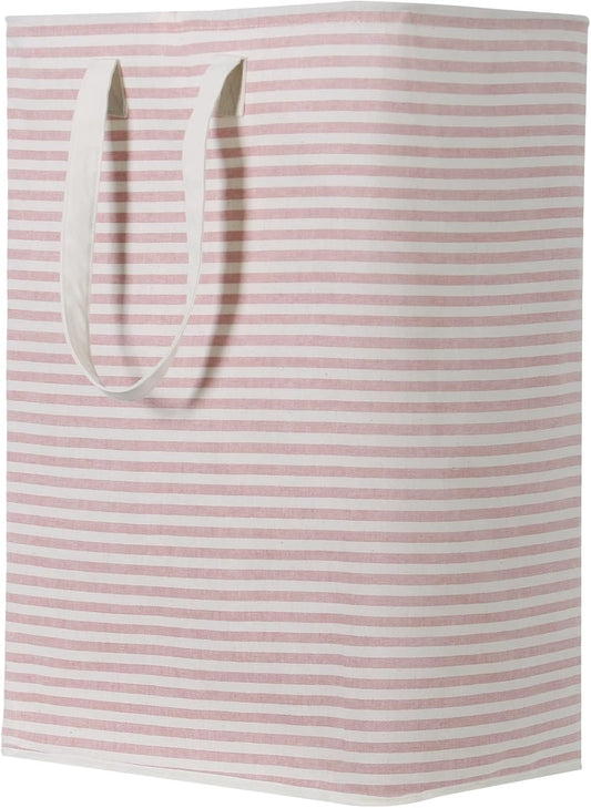 Lifewit Laundry Hamper Large Collapsible Laundry Basket, Freestanding Waterproof Clothes Hamper Storage with Easy Carry Handles for Clothes in Bedroom Bathroom College Dorm for Adults, Pink, 80L