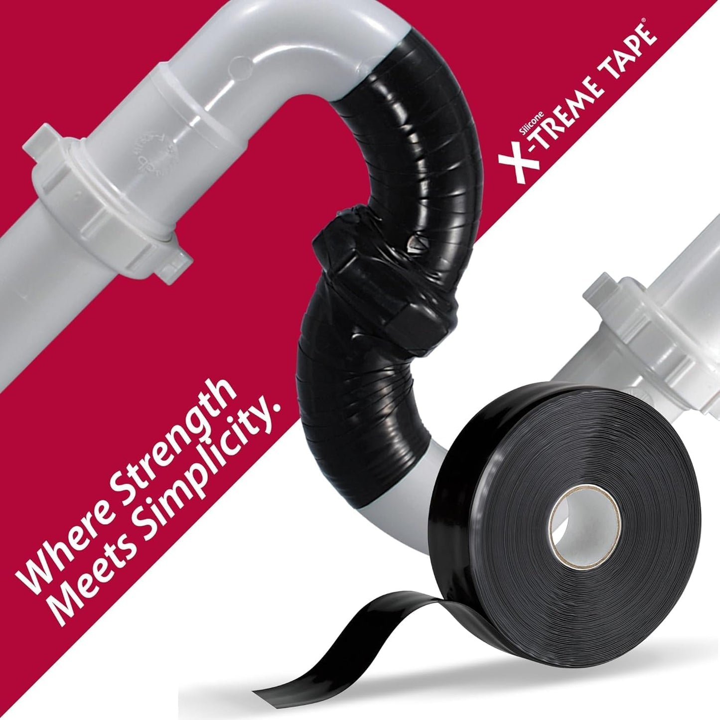 X-Treme Tape MOCAP Heavy Duty Waterproof Self Fusing Silicone Rubber Tape for Hose, Pipe, Electrical, Automotive, Outdoor, and Repairs - Leak Proof, Insulating - 1 Inch x 36 Ft Roll - Black