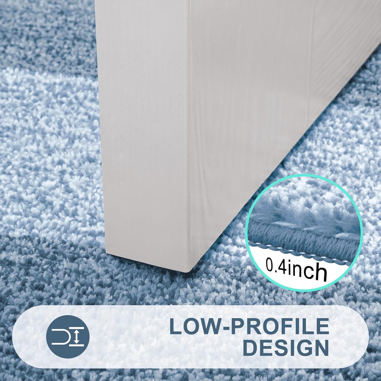 Kitinjoy Indoor Outdoor Door Mat, 32x20 Non-Slip Absorbent Dirt Trapper, Low-Profile Washable Inside Entrance Front Floor Mat, Sturdy Soft Entry Doormats for Entryway, Light Blue