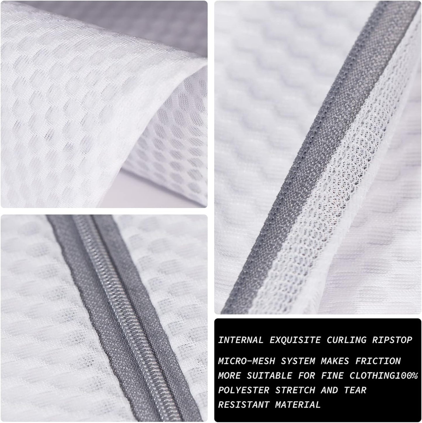 Extra Large Honeycomb Mesh Laundry Bag125gsm Net Fabric Durable and Reusable Delicate Wash Bag,Travel Organization Bag for Lingerie,Clothes,Jeans,Bath Towel,Sock (Set of 4(2L+2XL))