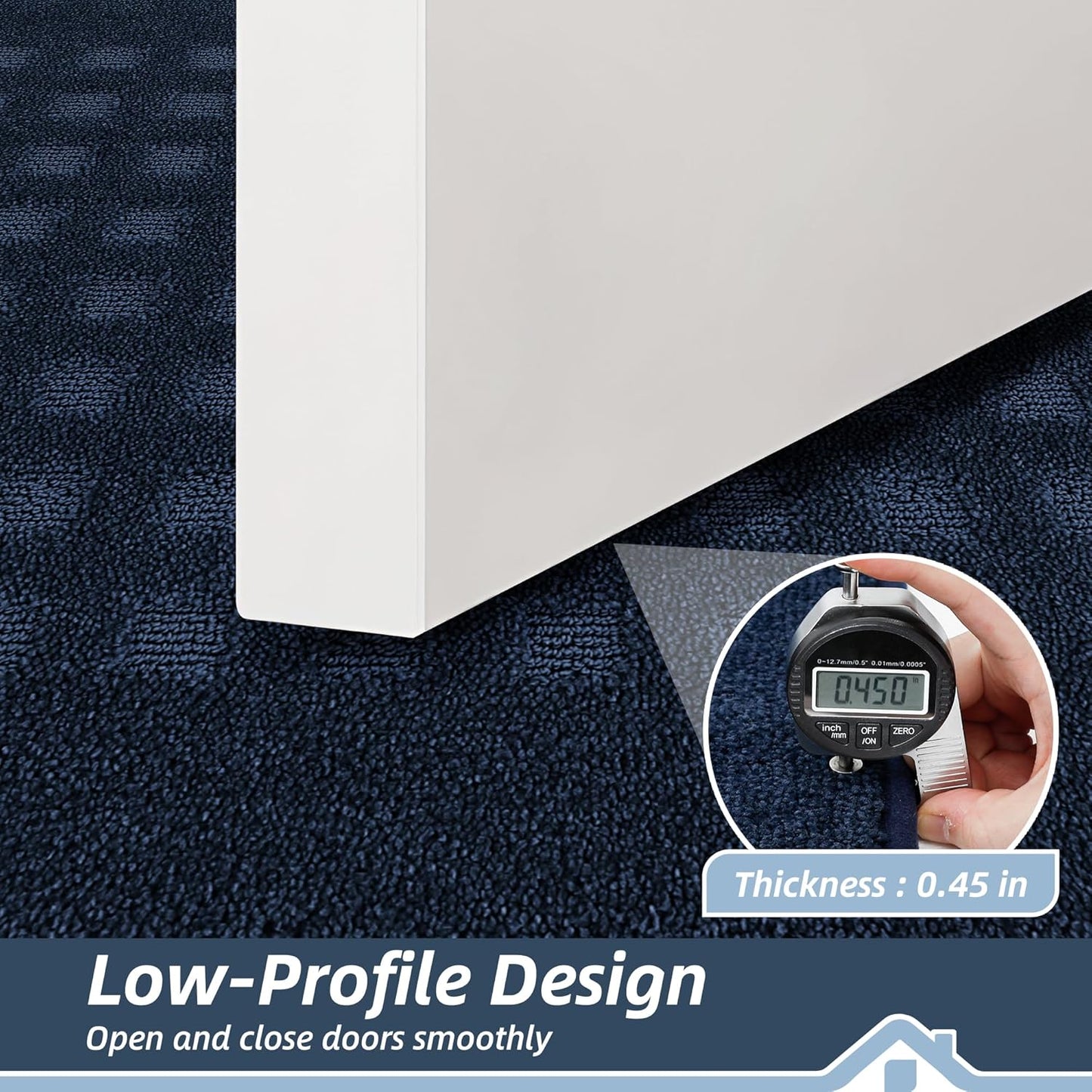 BEQHAUSE Waffle Door Mats Indoor 32"x48", Dog Mat for Muddy Paws Absorbent and Dirt Resist Floor Mats Non-Slip Washable Rugs for Entryway, Welcome Mat for Front Back Door, Muddy Wet Shoes, Navy Blue