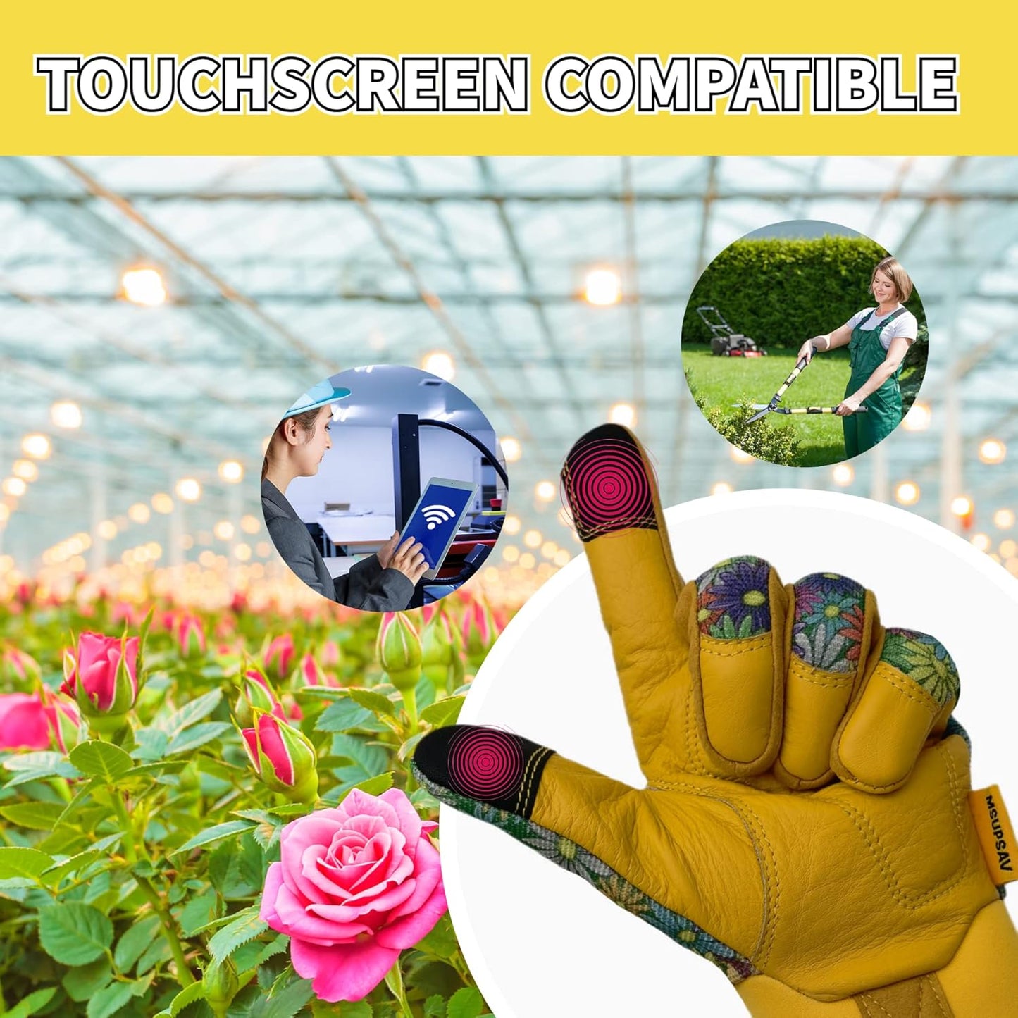 Thorn Proof&Puncture Resistant Gardening Gloves with Grip,Garden Gloves for Women, Leather Work Gloves,Gifts