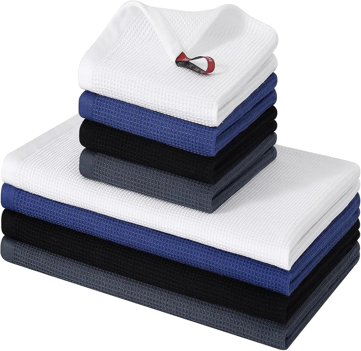 Homaxy 100% Cotton Kitchen Towels and Dishcloths Set - 8 Pack Waffle Weave Soft and Absorbent Dish Towels - 26 X 16 Inch and 12 X 12 Inch - Multiple Colour