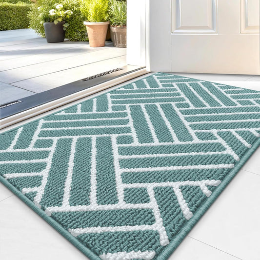 OLANLY Indoor Door Mat, 36x24 Inch, Dirt Resistant and Absorbent, Non-Slip Rubber Backing Floor Mats, Easy Clean Low-Profile Doormat for Entryway, Front Door, and Inside Entrance, Sage Green