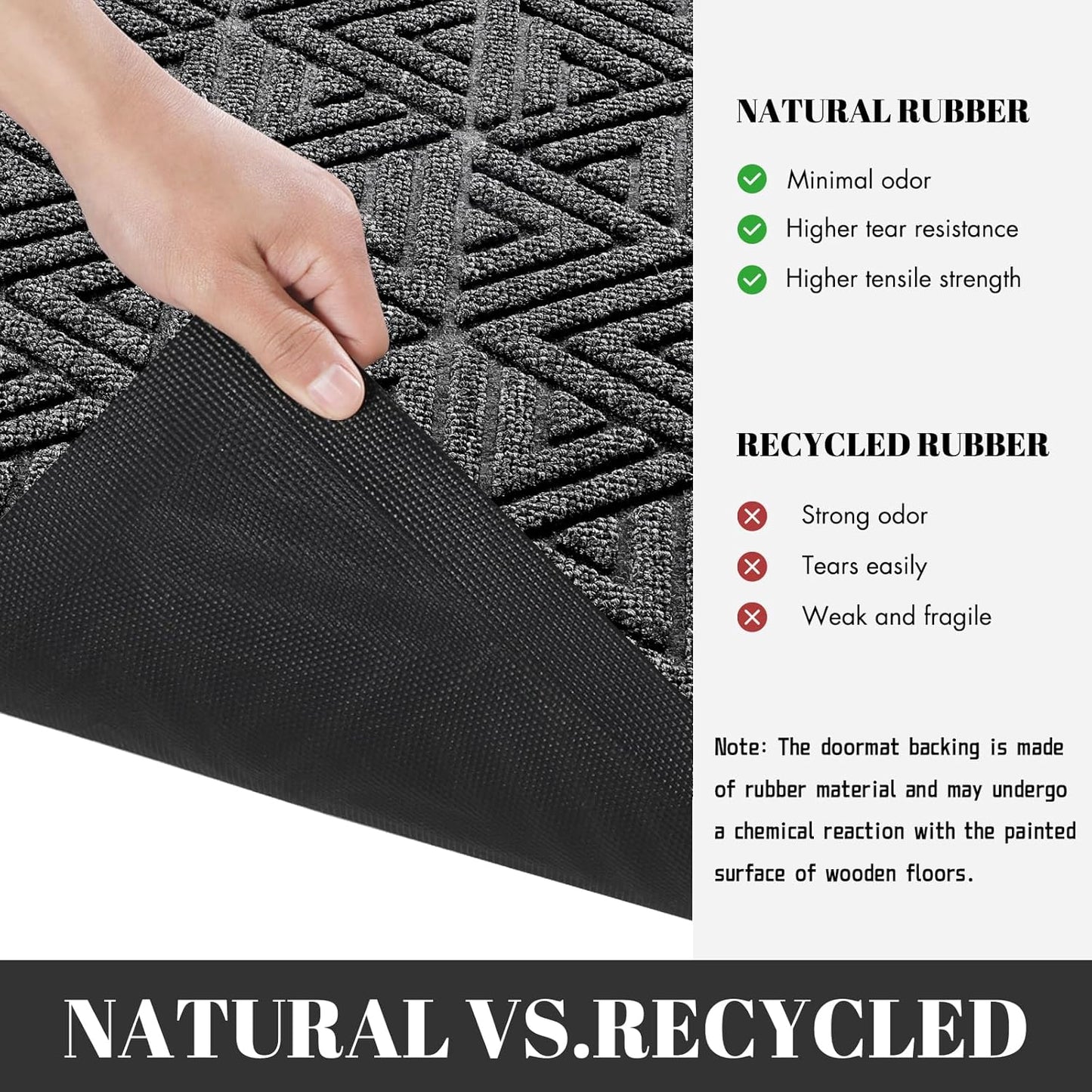 Yimobra Outdoor Mats for Front Door 29.5x17, All-Weather Waterproof Non-Slip Outdoor Door Mat Outside Eentrance, Garage/Patio Entryway Indoor Doormat, Easy Clean, Mix Grey