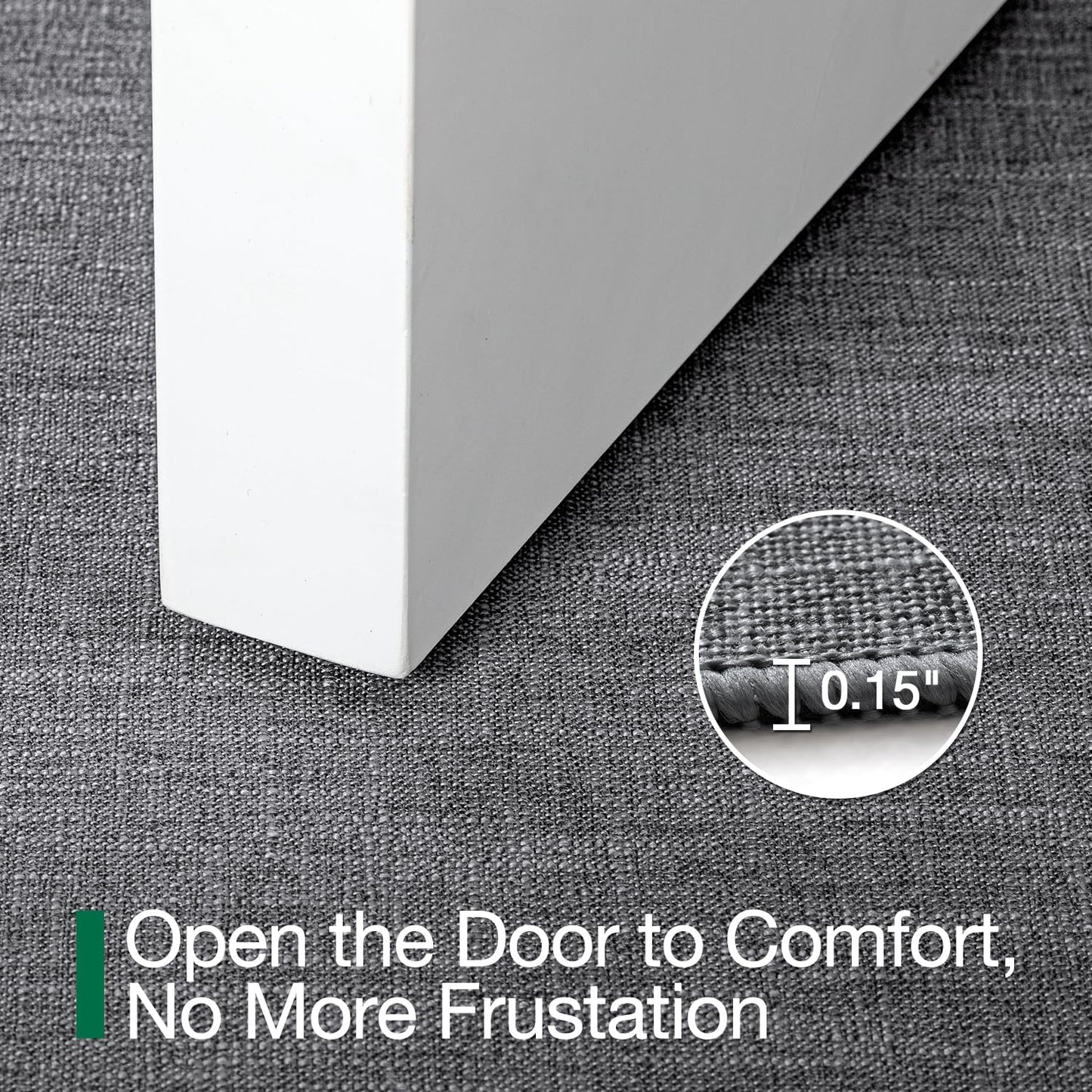 LUMI Ultra Thin Door Mat for Entryway, Low Profile Non Slip Rubber Backing Indoor Doormat, Easy Clean Welcome Entrance Mat for Inside House, Patio, Dark Grey 20"x32"