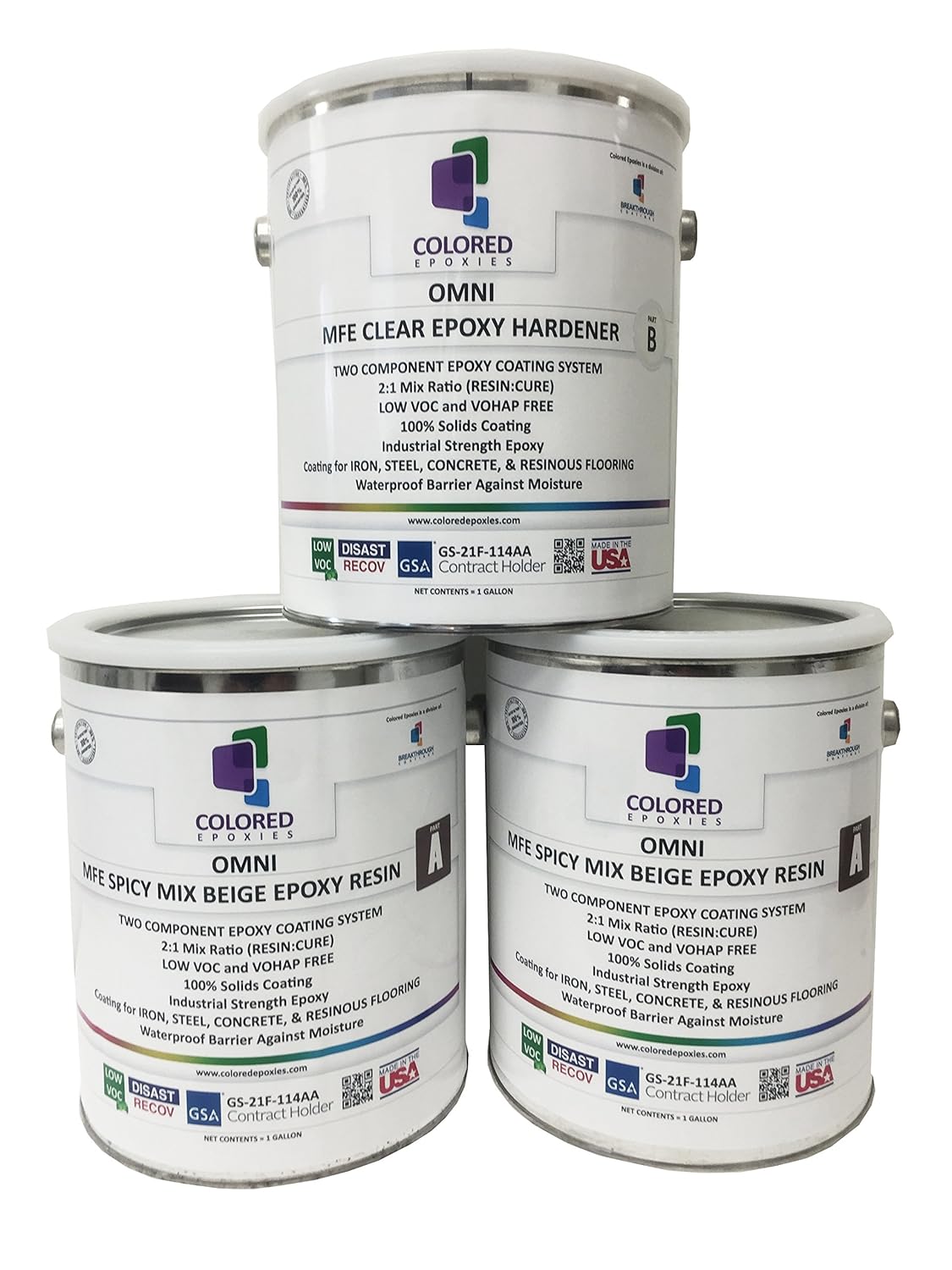 Coloredepoxies 10024 Dark Brown Epoxy Resin Coating Made with Beautiful and Vibrant Pigments, 100% solids, For Garage Floors, Basements, Concrete and Plywood. 3 Gallon Kit