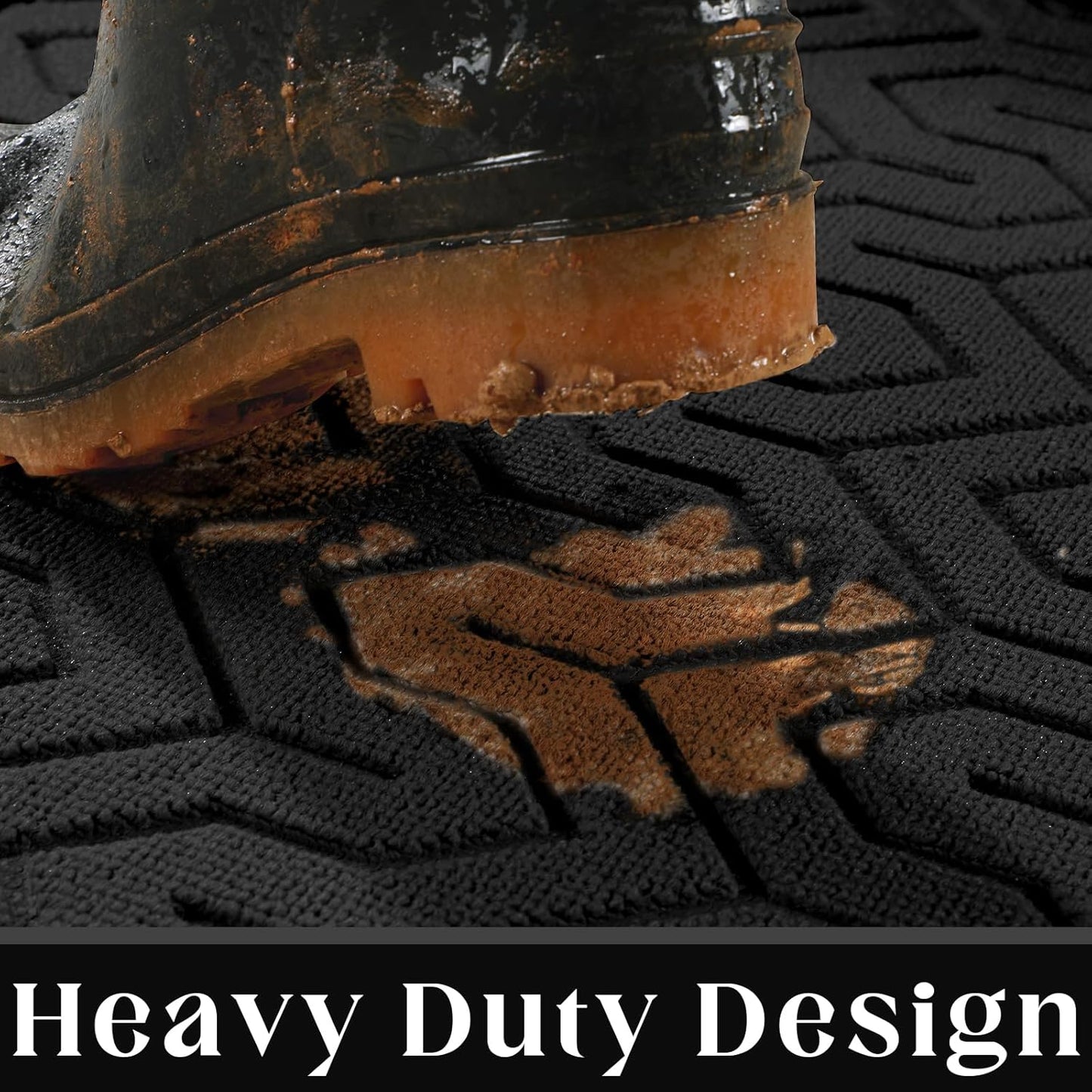 Yimobra Large Door Mat Outside Entrance 47x24, Waterproof Heavy Duty Outdoor Mats for Front Door, Non Slip Rubber Entry Mat for Garage Patio, Easy Clean, Black