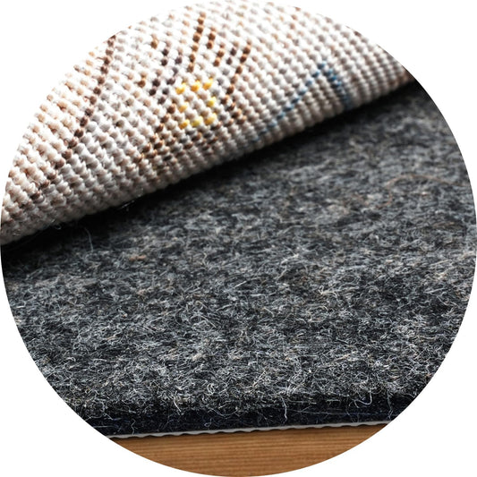 BAGAIL Felt and Natural Rubber Backing Rug Pads 1/4” Thick, Round 8 Ft Non Slip Carpet Gripper Keep Rugs in Place, Under Area Rug Protective Cushioned Pads, Carpet Runners, Hardwood Floors Protection
