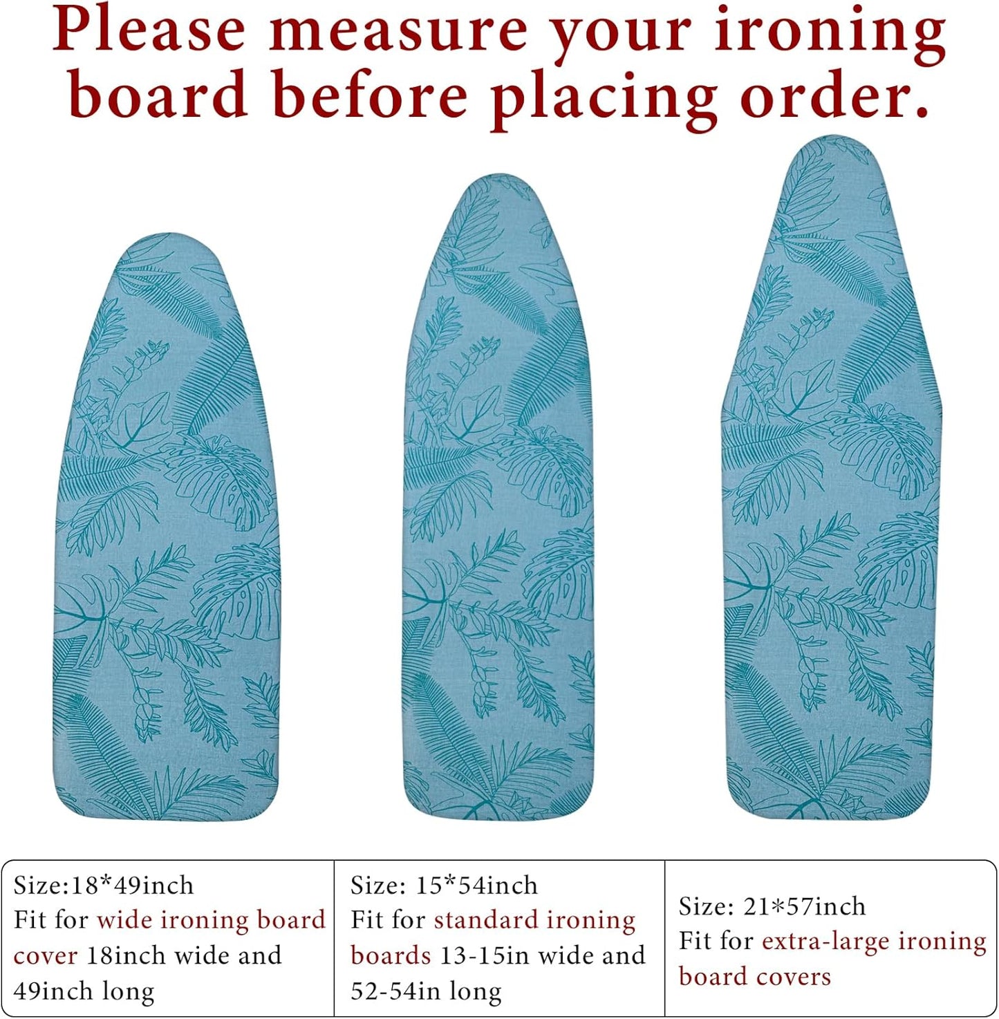 Dalykate Ironing Board Cover and Pad, 15" x 54", Thick Padding, Elastic Edge, Scorch & Stain Resistant, Includes Fasteners & Mesh Cloth