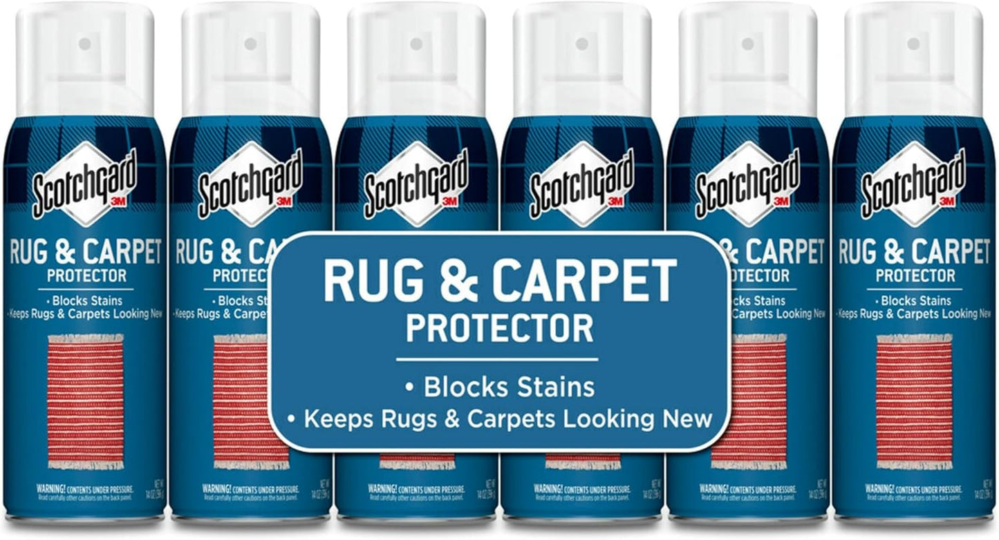 Scotchgard Rug & Carpet Protector, Carpet & Rug Protector Blocks Stains During Spring and Summer Gatherings, Fabric Protector Makes Cleanup of Stains from Muddy Footprints Easier, 14 oz(Pack of 6)
