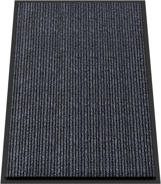 Kuyal Front Door Mat, 3'x4' Indoor Outdoor Entrance Mat, Commercial Floor Mats Inside Outside Entrance, Heavy Duty Durable Welcome Mats, Rubber Backing Non Slip Outdoor Mats for Entryway,Dark Gray