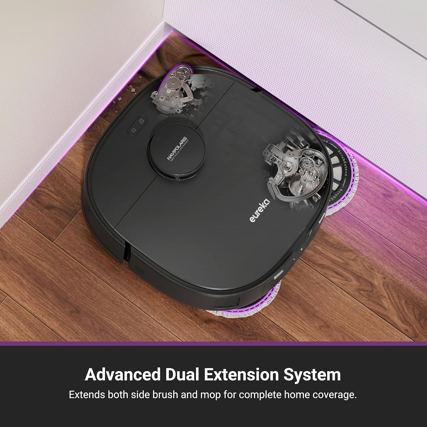 Eureka J15 Max Ultra Self-Emptying Robot Vacuum Combo All-in-one, 22,000 Pa Suction 176℉ Hot Water Wash 131°F Hot Air Dry Self-Cleaning Base Tray, Flex-Arm Mop Anti-Tangle RTCam AI Obstacle Avoidance