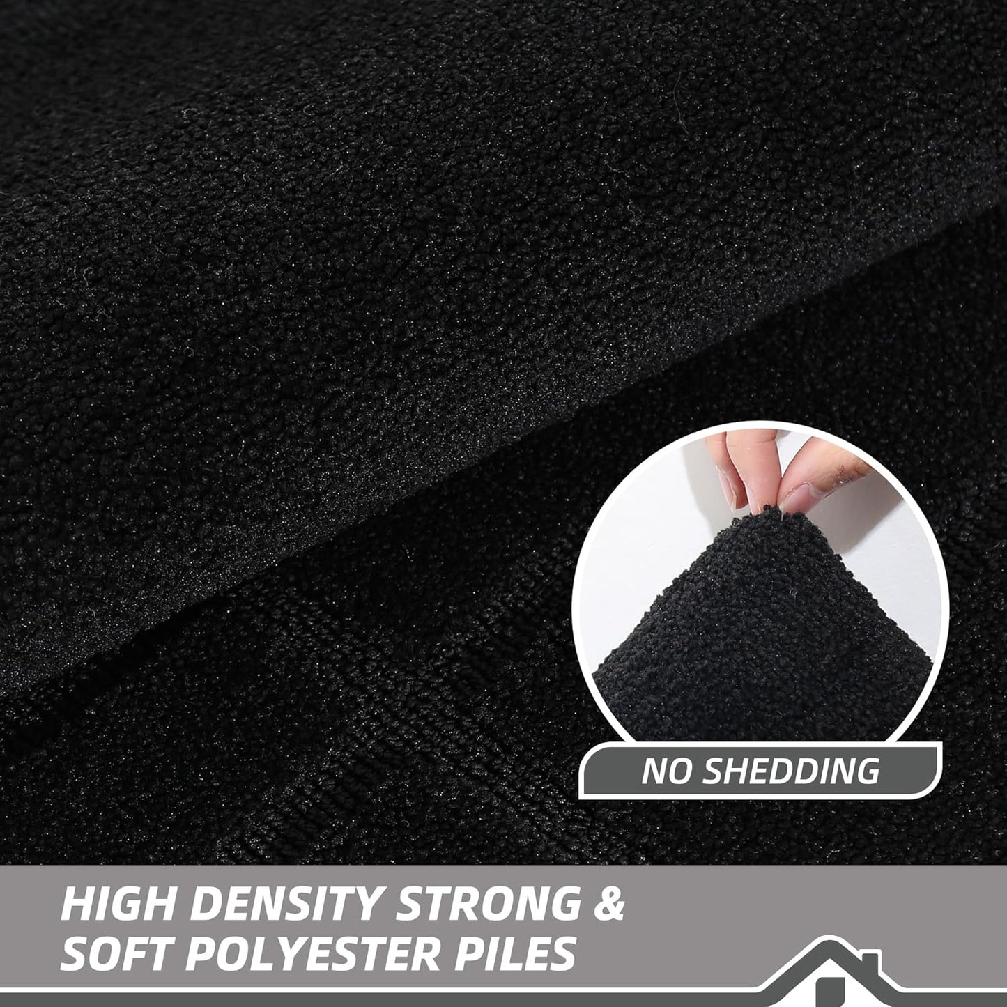 BEQHAUSE Door Mat 24" x 60", Non-Slip Door Mats Indoor Entryway Rugs Washable Low-Profile Absorbent and Stain Resist Floor Mats, Dog Door Mat for Front Back Door, Muddy Wet Shoes & Paws, Black