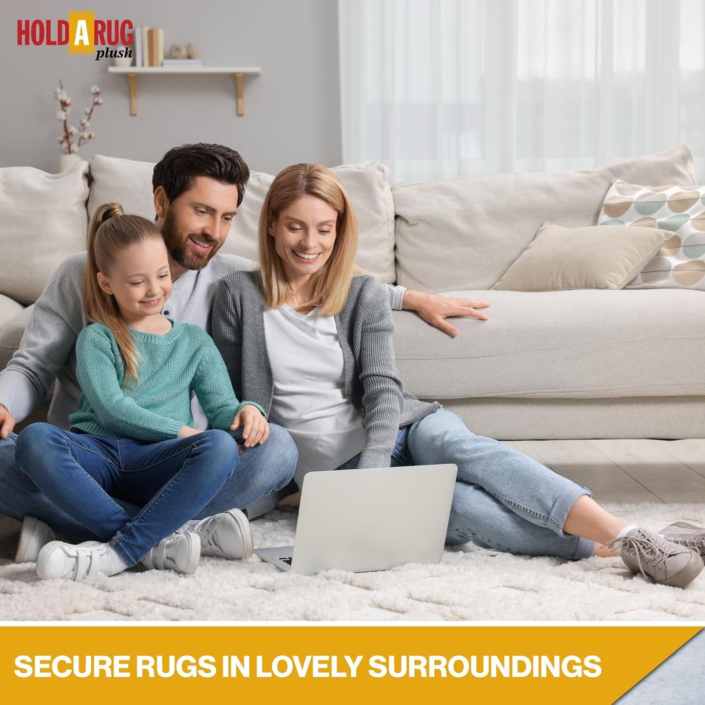 Hold-a-Rug Plush 2'6 x 11' Nonskid, Nonslip Rug Pad, Reversible Gripper, ¼ Thick, Safe for All Floors and Carpet, Keep Area Rugs Secure