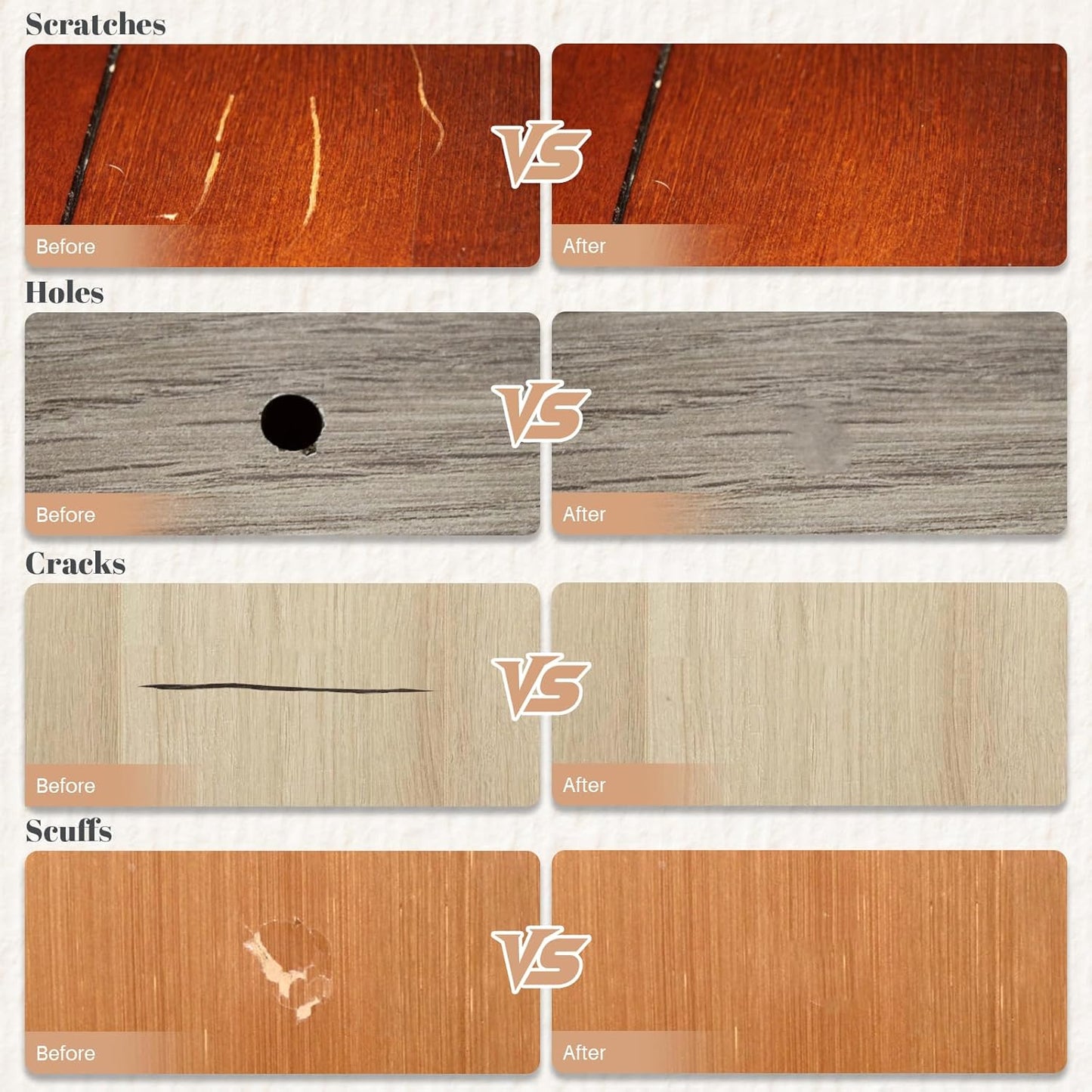 Wood Filler Sticks, 12 Colors Wood Wax Crayons Furniture Markers Touch Up for Repair Any Furniture Scratch, Scuffs, Cracks and Nail Holes on Wood Furniture, Floors, Doors, Cabinets, Tables