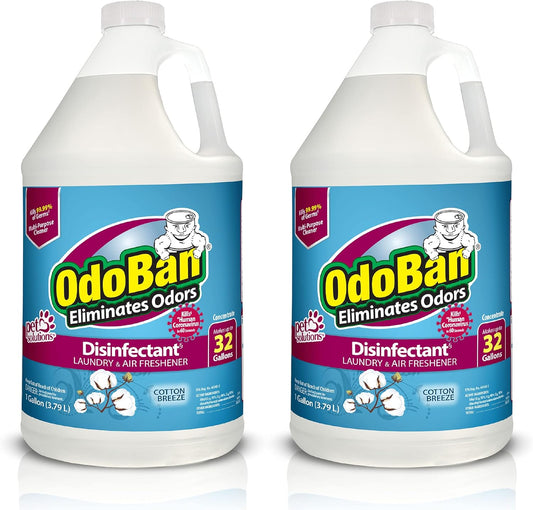 OdoBan Disinfectant Concentrate and Odor Eliminator, Made in the USA, Cotton Breeze Scent, 2 Gallons