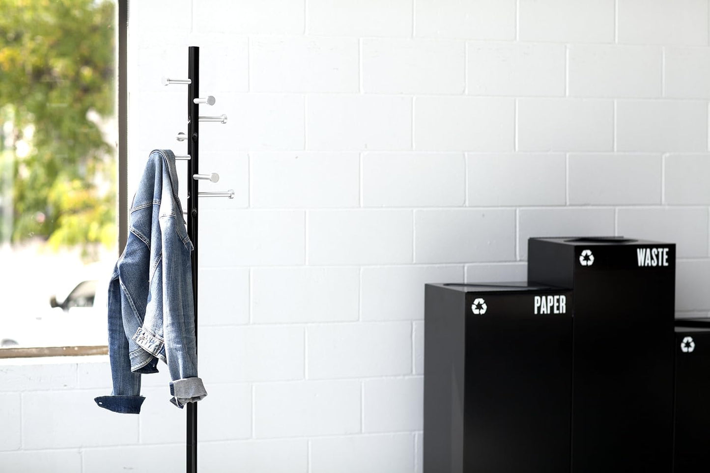 Safco Hallmark 2983BL Public Square Recycling Receptacle Base, 37-Gallon (Top Sold Separately), Black