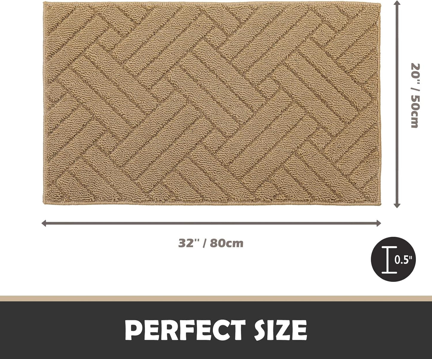 Door Mat Indoor Doormat, Entryway Rug Door Mats Non-Slip Rubber Backing, Low-Profile Entrance Rugs, Absorbent Resist Dirt Doormats Inside Floor Door mat for Entryway,20" x31.5 Brown