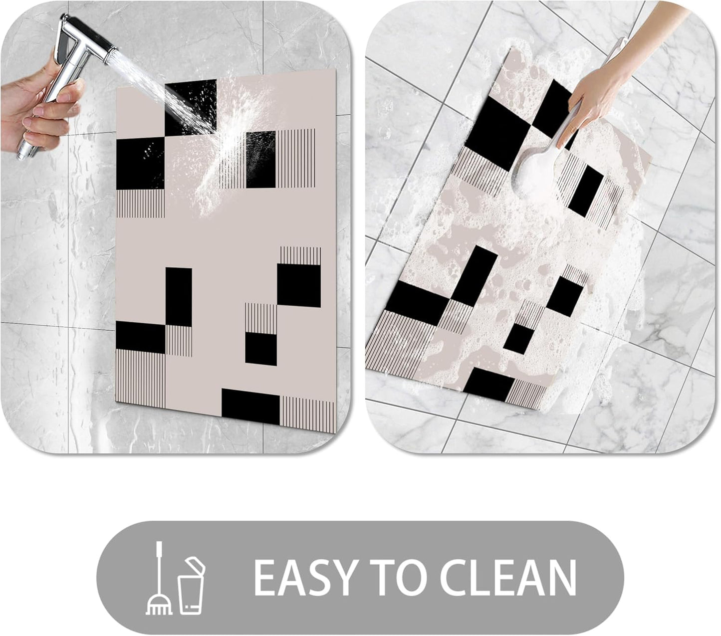 Ultra Thin Door Mat Indoor Entrance, 1/10 in Thin Door Mats for Inside Entry, Non-Slip Rubber Backing Washable Doormat, Fade Resistant, Absorbent, Low Profile Dirt Trapper, 30"X17"