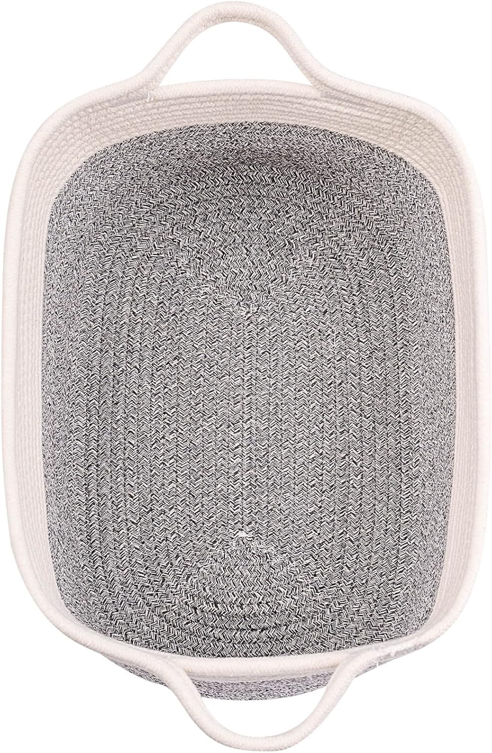 Medium and Large Woven Basket//With Handle, Used for Toys and Fabric Storage Basket used for Storing xl Storage Box, Decorative Storage Box Room 2pack (14L*10W*8.6H Silver Gray, 14Lx10Wx8.6H)