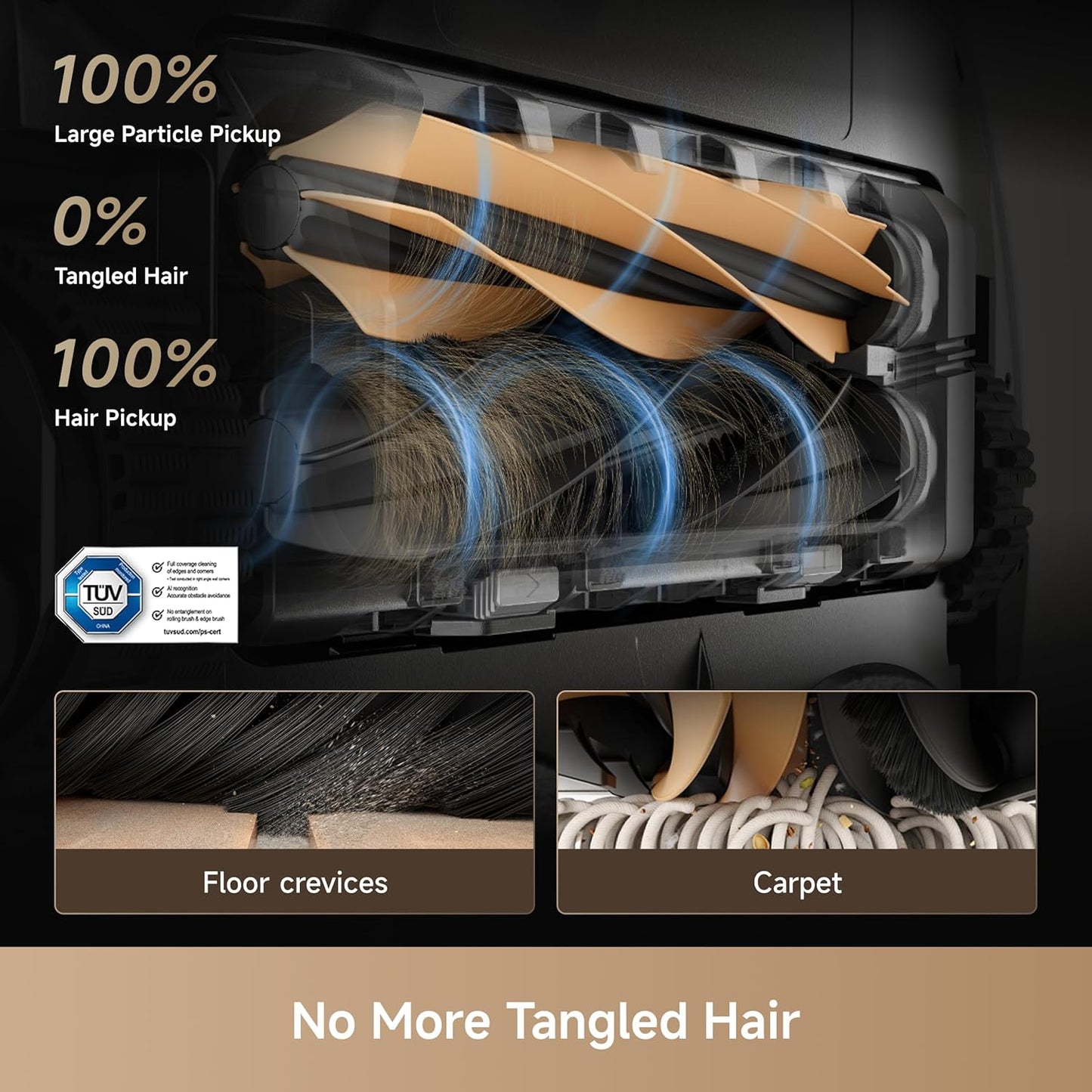 DREAME X50 Ultra Complete Robot Vacuum and Mop with Auto-Empty and Mop Self-Cleaning, 20,000Pa Suction, Obstacle Avoidance and 360° Navigation, Corner to Edge Deep Cleaning, Detangling Brush (Black)