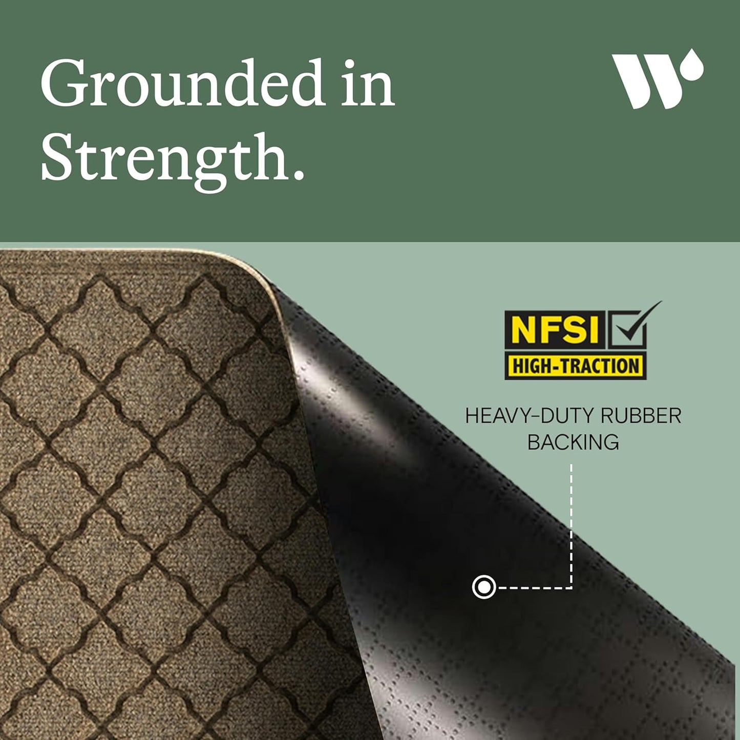 WaterHog Heavy Duty Doorway Mat, 2' x 3', Made in USA, Durable & Skid-Resistant Entryway Mat, Water-Trapping, Indoor/Outdoor Decorative Floor Covering, Cordova Collection, Khaki/Camel