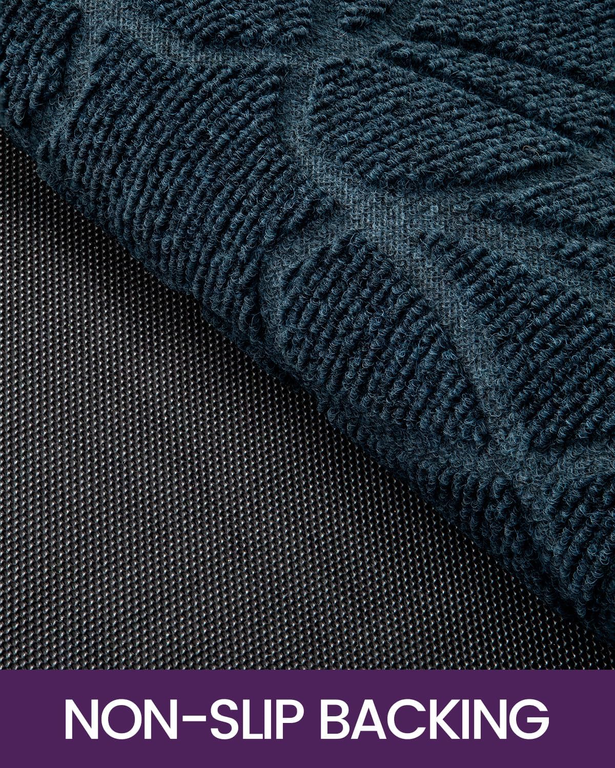 DEXI Front Door Mat Outside Entrance, Heavy Duty Non Slip Low Profile Doormat for Entryway, Trap Dirt and Moisture Welcome Mats, Easy Clean, Patio, Garage, 6x4, Blue