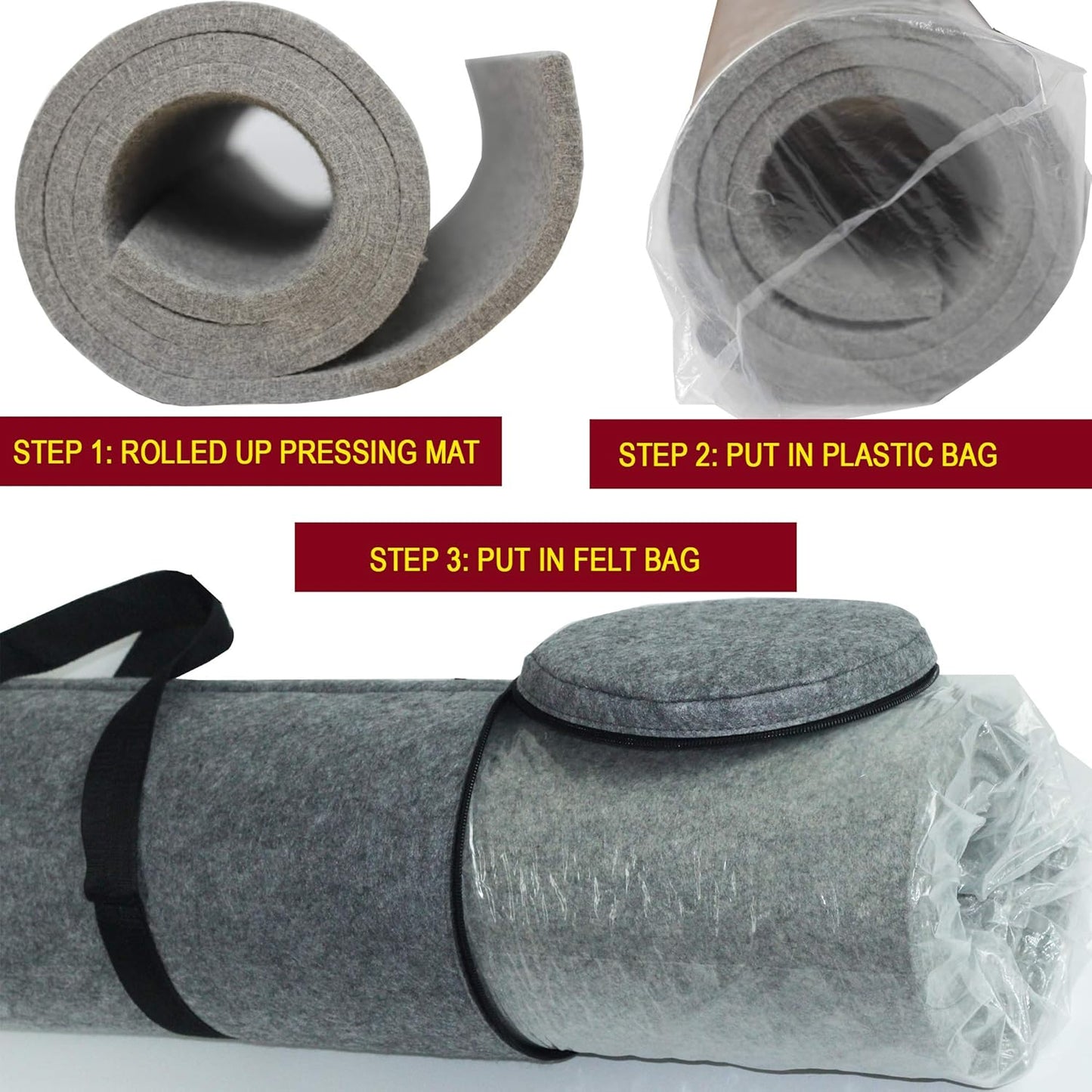 Wool Pressing Mat 60" x 22" Quilting Ironing Pad - 100% New Zealand Felted Wool Iron Board for Quilters, Great for Quilting & Sewing Projects by SAVINA