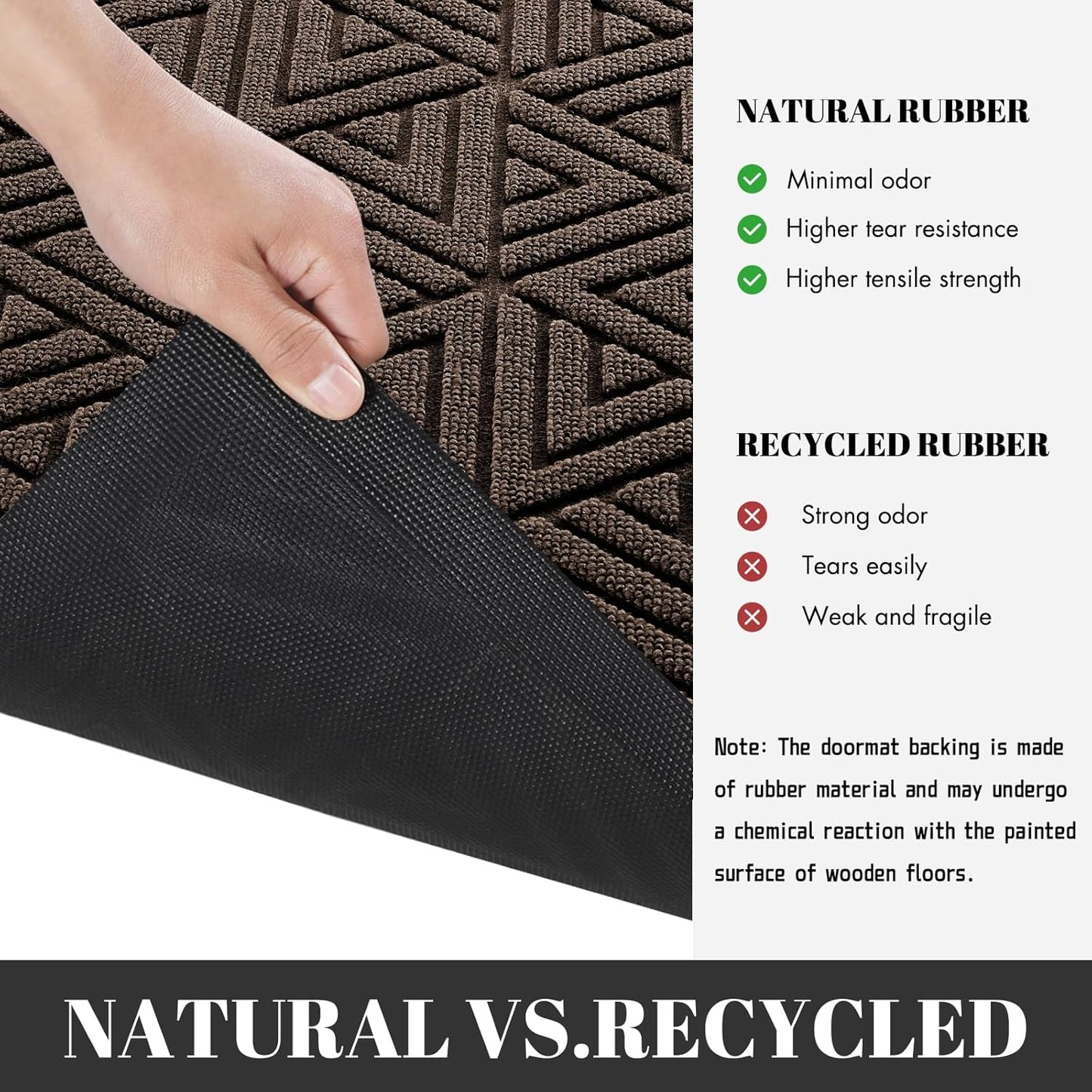 Yimobra Outdoor Mats for Front Door 29.5x17, All-Weather Waterproof Non-Slip Outdoor Door Mat Outside Eentrance, Garage/Patio Entryway Indoor Doormat, Easy Clean, Brown