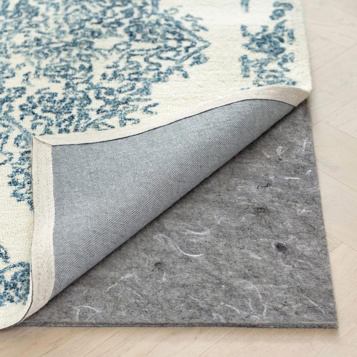 RUGPADUSA - Dual Surface - 8'x12' - 1/8" Thick - Felt + Rubber - Non-Slip Backing Rug Pad - Adds Low-Profile Comfort and Protection