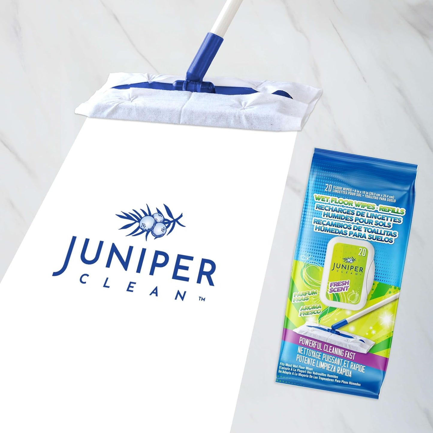 Wet Floor Wipes, Multi Surface Floor Cleaner Wet Mop Pads Fit Swiffer Sweeper Mop, Fresh Scent & Plant-Based Textured Cloth Trap Absorb Dirt, 20 Count (Pack of 8)