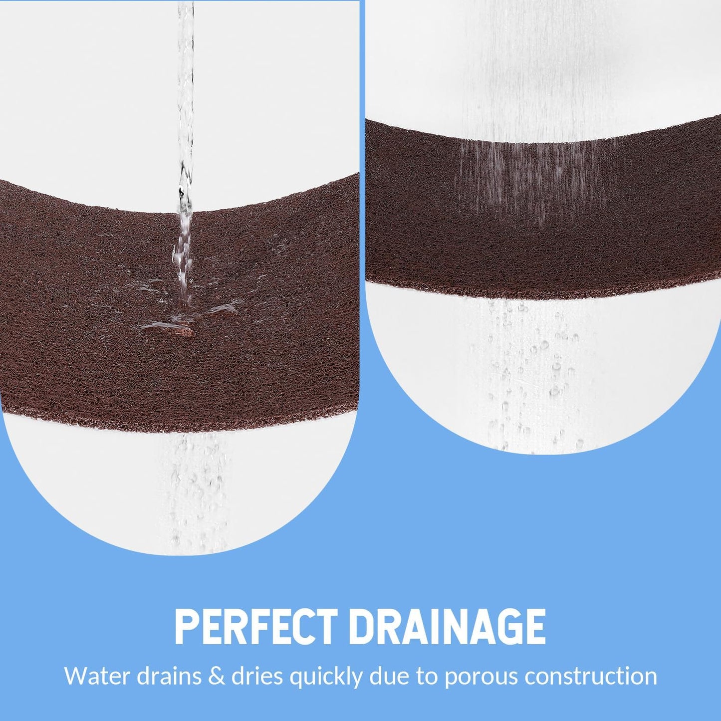 Non-Slip Bathtub Mat, Anti Slip Shower Mat, Fast Drying Bathtub Mats, Foot Scrubber Mat, Anti Slip Mat for Tub, Floor, Bathroom, Kitchen, Home, Hotel (Brown 24"×24")