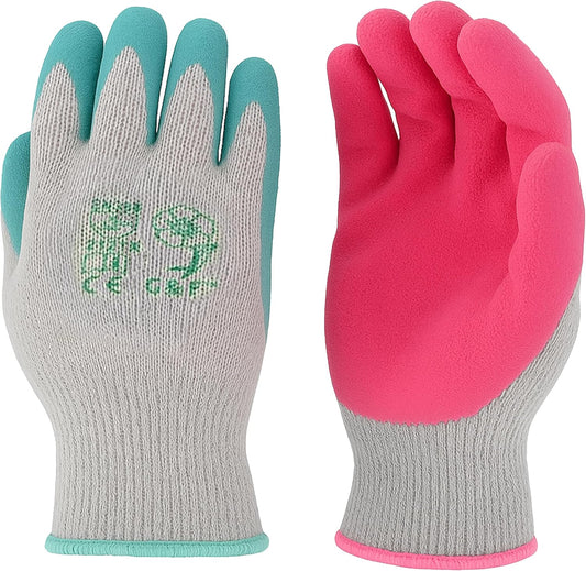 G & F Products G & F Rubber Latex Double Coated Work Gloves for Construction, gardening gloves, heavy duty Cotton Blend