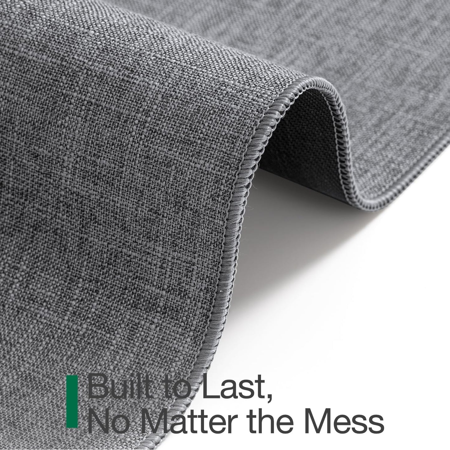 LUMI Ultra Thin Door Mat for Entryway,36"x56" Low Profile Non Slip Rubber Backing Indoor Doormat, Easy Clean Welcome Entrance Mat for Inside House, Patio,Dark Grey