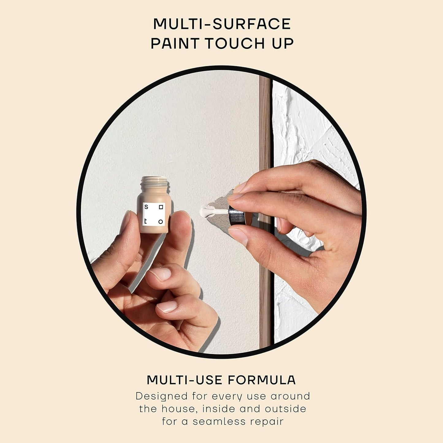 soto Paint Touch Up, Set of 12, Multi-Surface, Matte & Satin Finish (Neutrals) - White, Beige + Black Scratch Repair for Furniture, Walls, Cabinets, Trim, Doors, Indoor/Outdoor