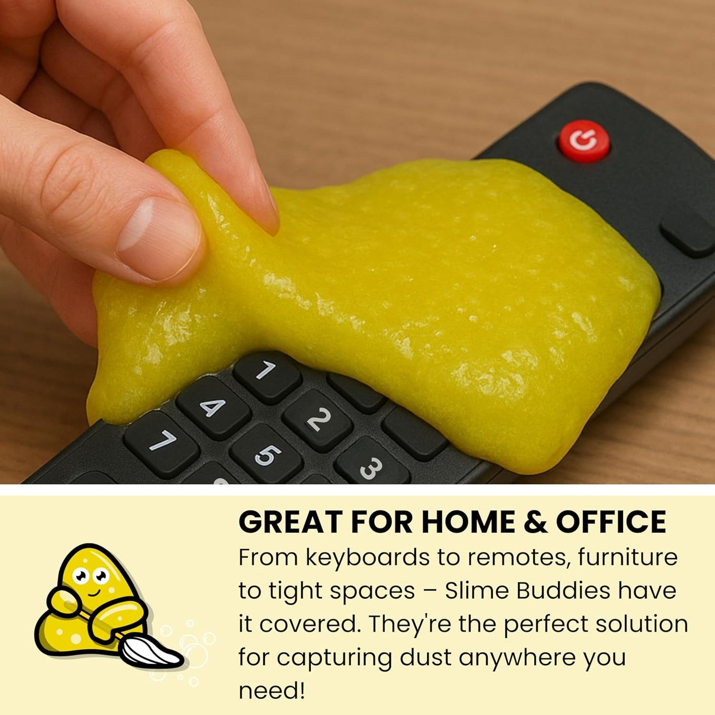 Slime Buddies Car Cleaning Gel Putty - 6 Pack Lemon Scented Interior Detailing Tool for Cup Holder, Air Vent & Keyboard - Reusable Auto Detailing Accessories - Dust Remover Goop - Gifts for Men Women