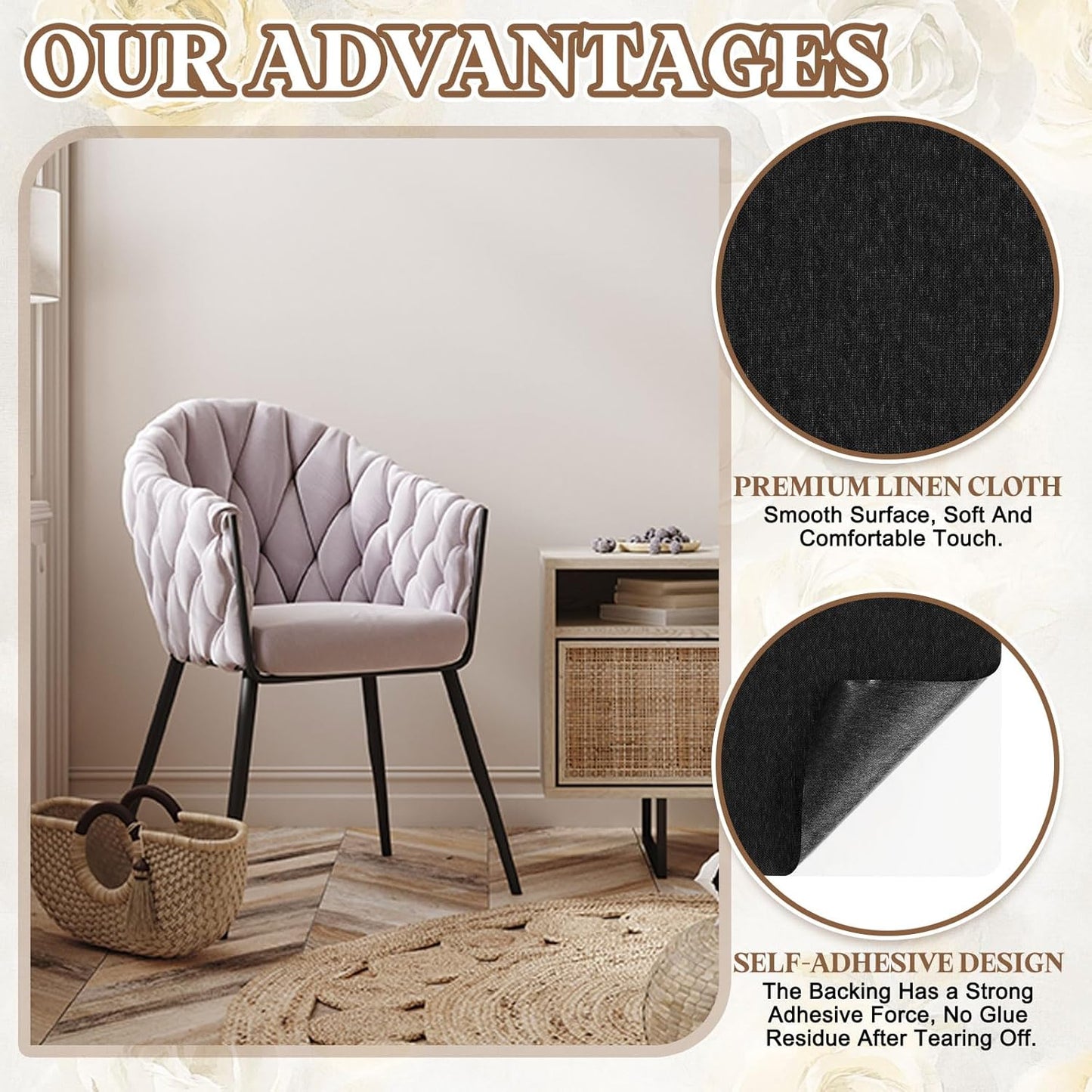 PATIKIL Linen Repair Patch, 8 x 11 Inch Self-Adhesive Linen Fabric Repair Patches for Sofa Couch Clothes Handbag Tents Car Seats Furniture, Black