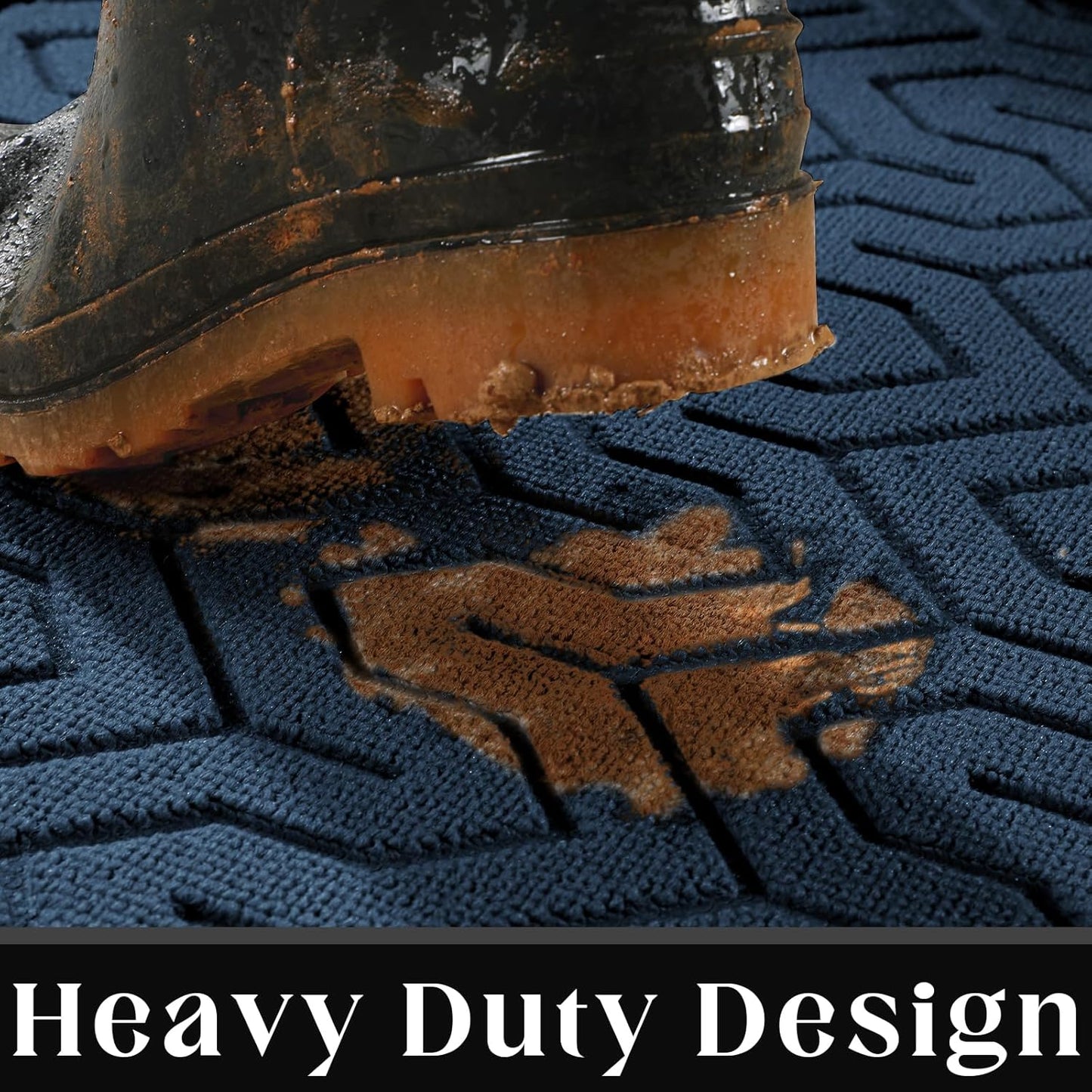 Yimobra Large Door Mat Outside Entrance 47x24, Waterproof Heavy Duty Outdoor Mats for Front Door, Non Slip Rubber Entry Mat for Garage Patio, Easy Clean, Blue