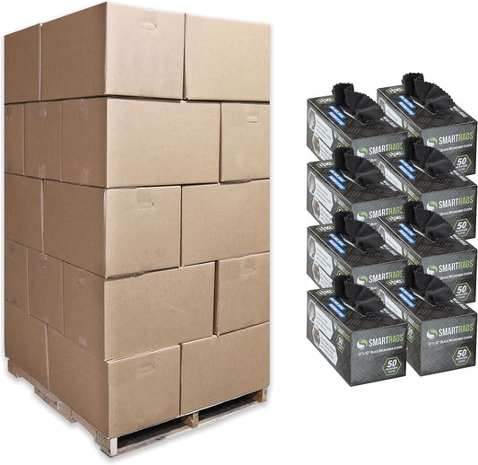 Arkwright Smart Rags in Box - (Pallet of 14400) Lint Free Microfiber Cleaning Cloth, Scratch & Streak-Free, Dispensable Wash Towels for Cars, Window Glass, and Auto Shop, 12 x 12 in, Black