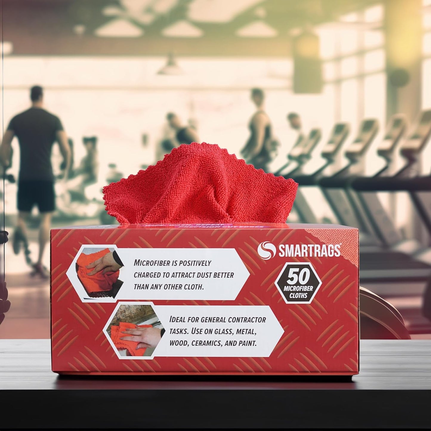 Arkwright Smart Rags in Box - (Pallet of 14400) Lint Free Microfiber Cleaning Cloth, Scratch & Streak-Free, Dispensable Wash Towels for Cars, Window Glass, and Auto Shop, 12 x 12 in, Red