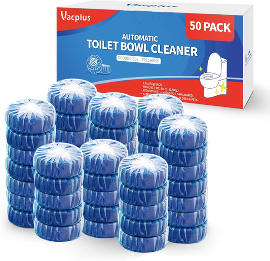 Vacplus Automatic Toilet Bowl Cleaner Tablets, Bathroom Toilet Tank Cleaner (50 PACK), VA-T165