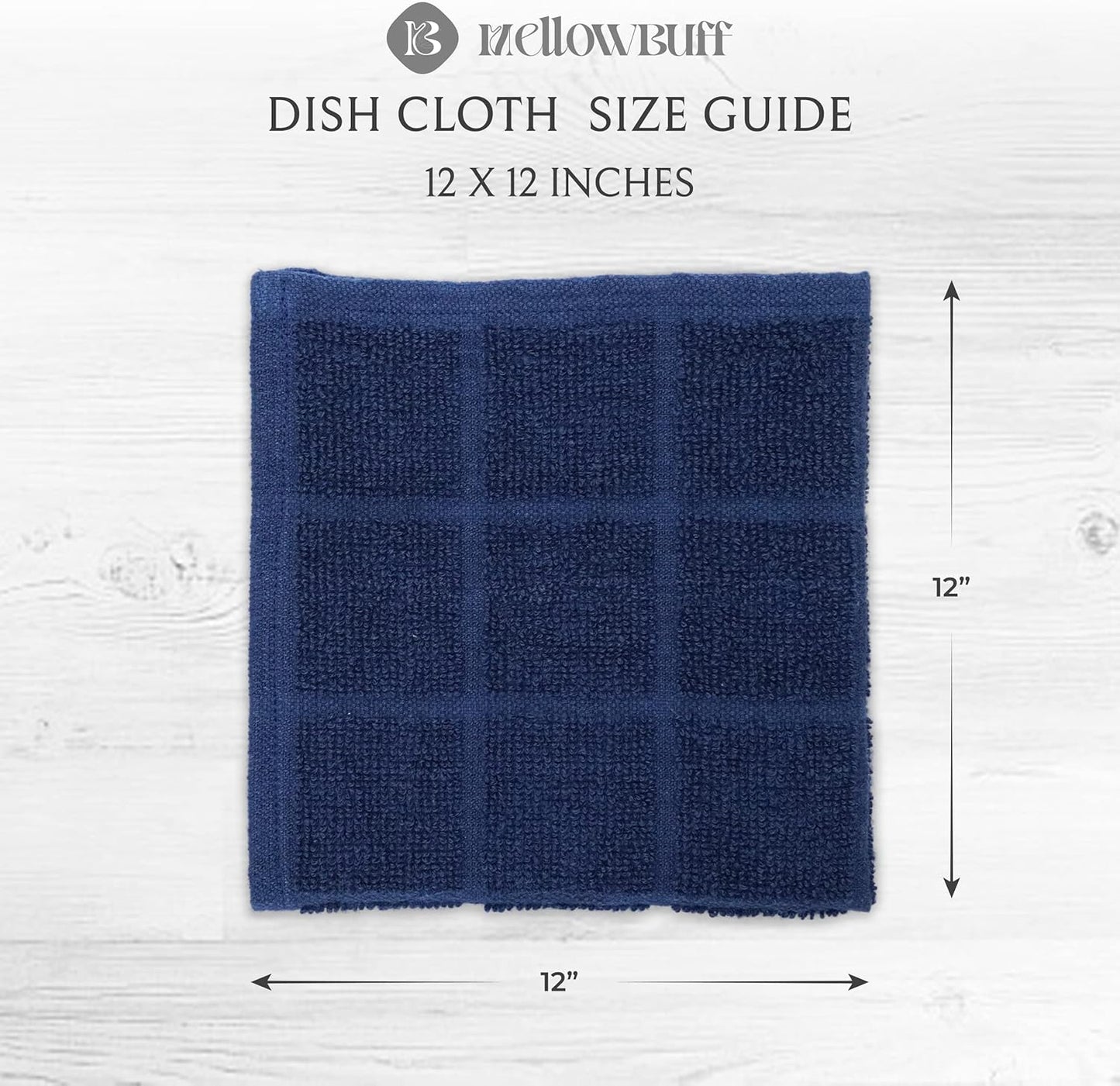 100% Cotton Terry Dish Cloth & Dish Towel, 6 Pack, Super Soft and Absorbent Kitchen Towels, Perfect for Kitchen Cleaning and Dish Washing (Assorted 6 Pack)