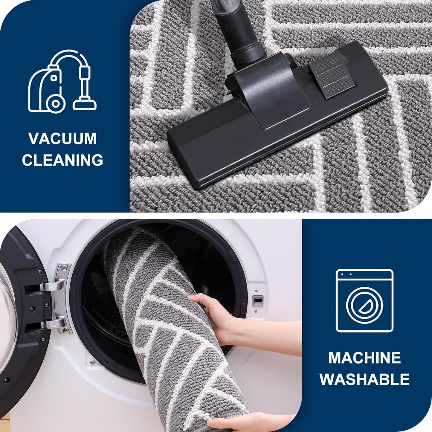 OLANLY Indoor Door Mat, 36x24 Inch, Dirt Resistant and Absorbent, Non-Slip Rubber Backing Floor Mats, Easy Clean Low-Profile Doormat for Entryway, Front Door, and Inside Entrance, Grey