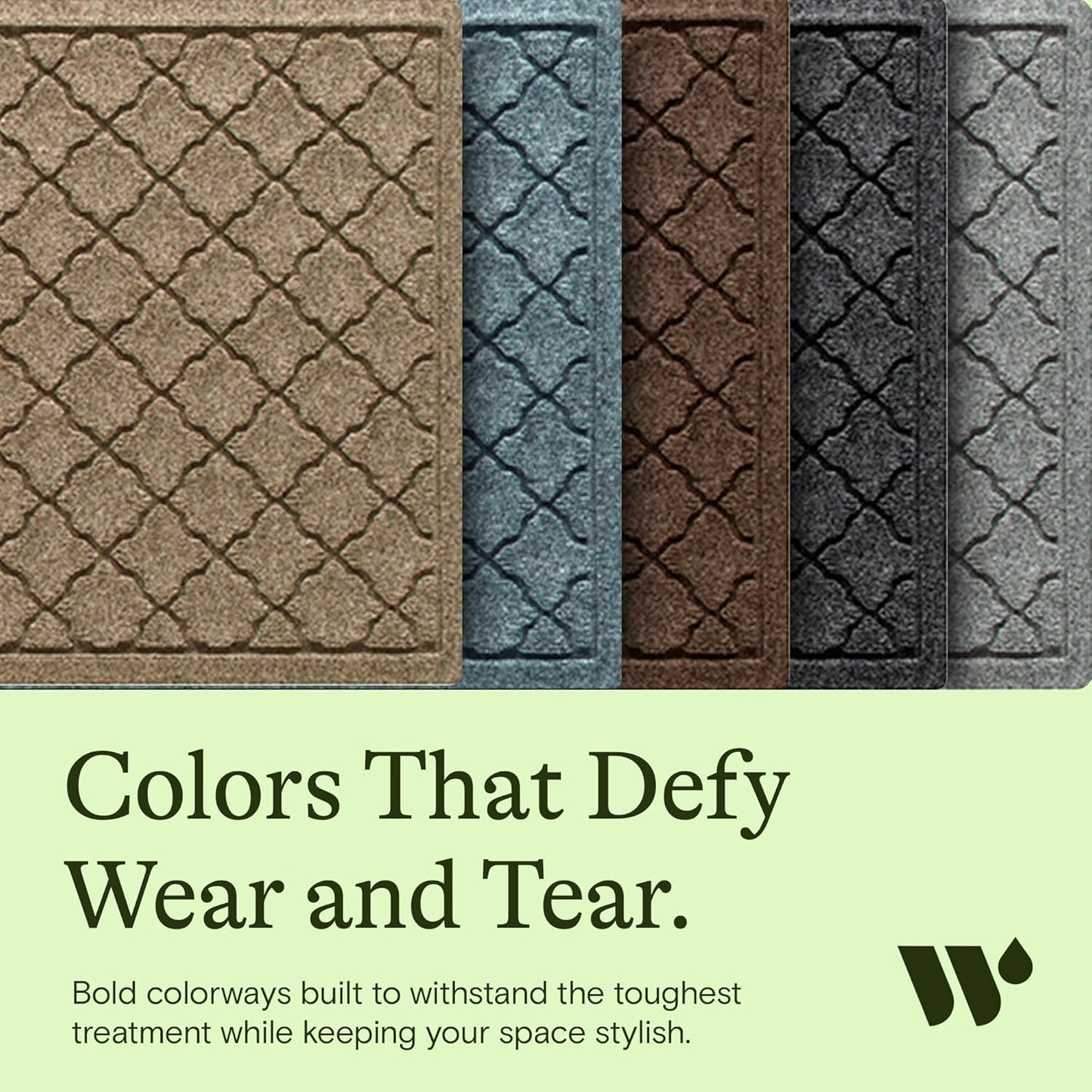 WaterHog Heavy Duty Runner Door Mat, 2' x 5', Made in USA, Durable & Skid-Resistant Entryway Mat, Water-Trapping, Indoor/Outdoor Decorative Floor Covering, Cordova Collection, Khaki/Camel