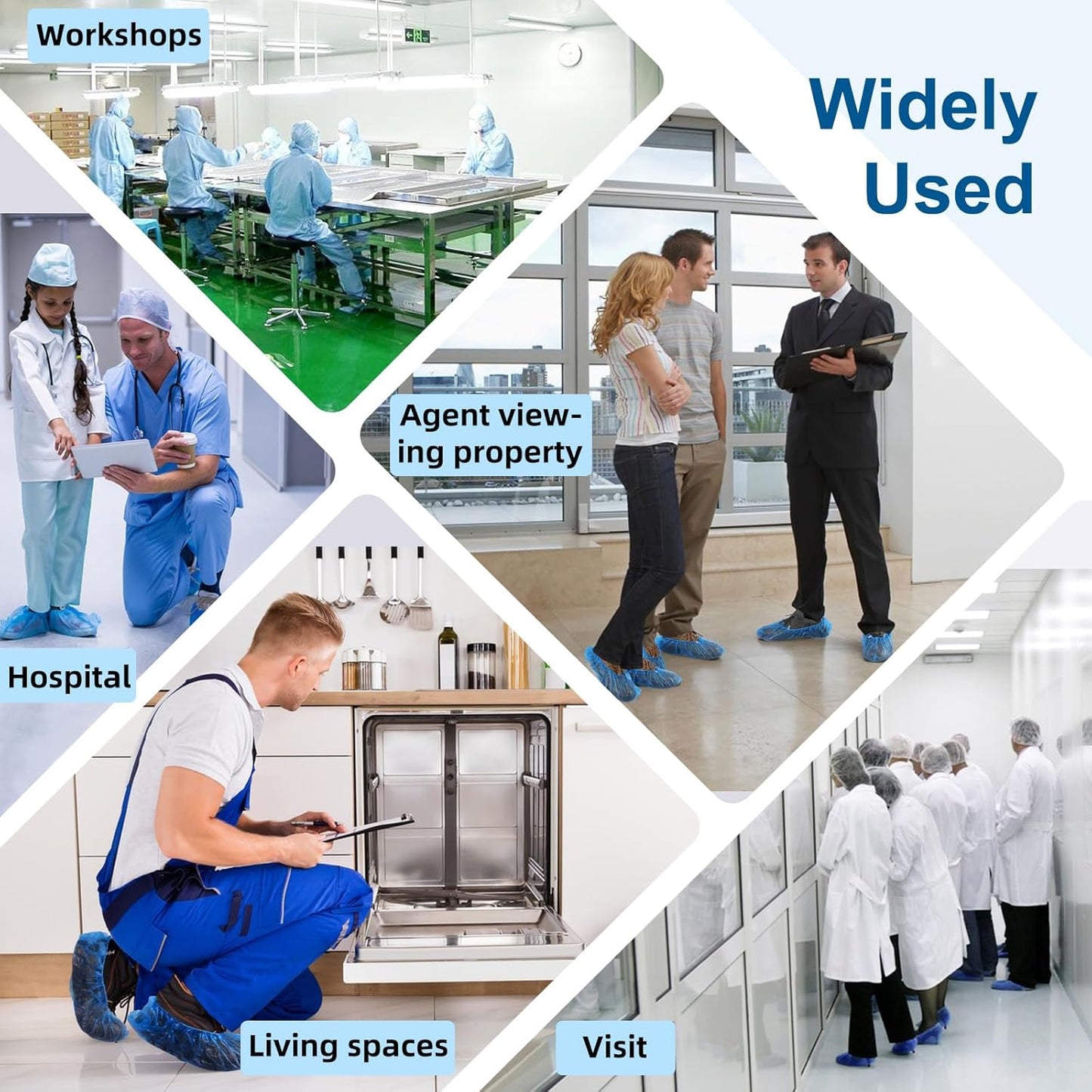 1000 Pcs Shoe Covers Disposable, Non-Slip, Reliable Shoe Covers for Indoors, 15.7'' Adjustable Size Great Value Boot Covers for Home, Hospitals, and Businesses